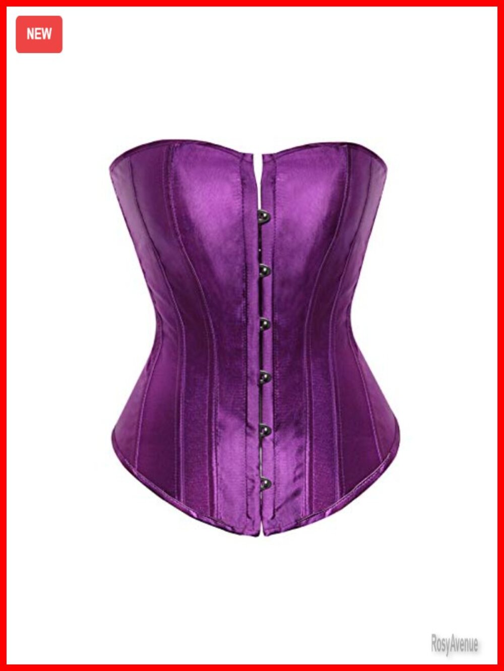 Satin Overbust Corset Top Lace Up Boned Waist Cincher Bustier